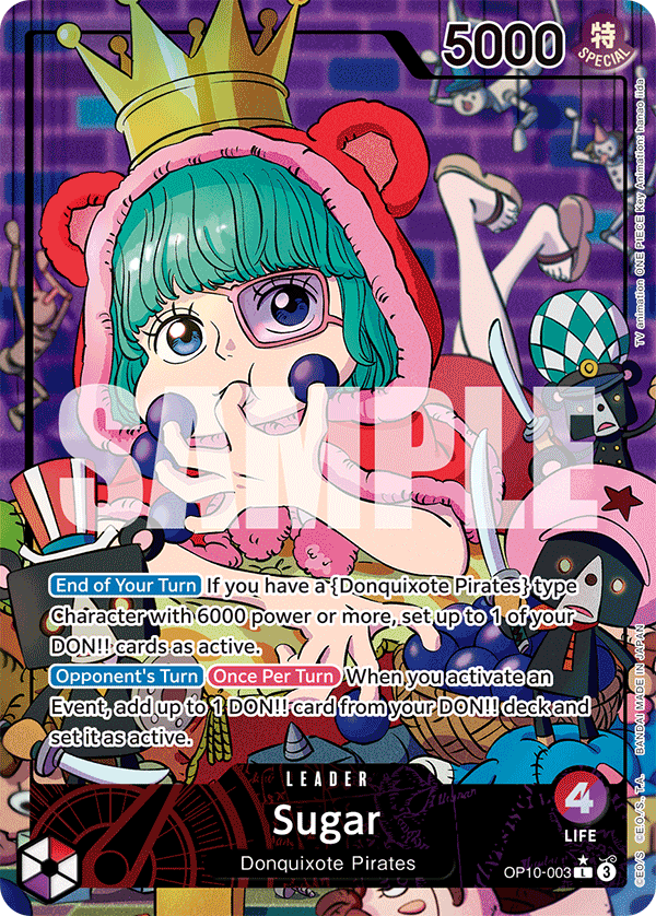 Sugar OP10-003, the L printing from OP-10 of the One Piece Card Game