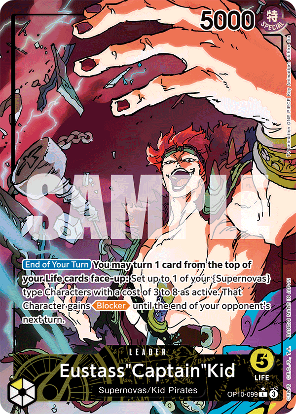 Eustass"Captain"Kid OP10-099, the L printing from OP-10 of the One Piece Card Game