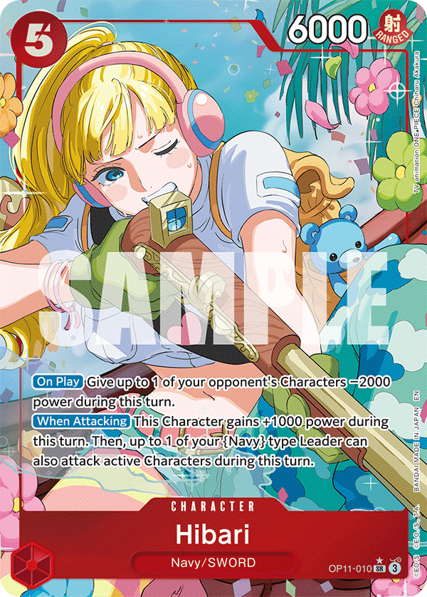 Hibari OP11-010, the SR printing from OP-11 of the One Piece Card Game