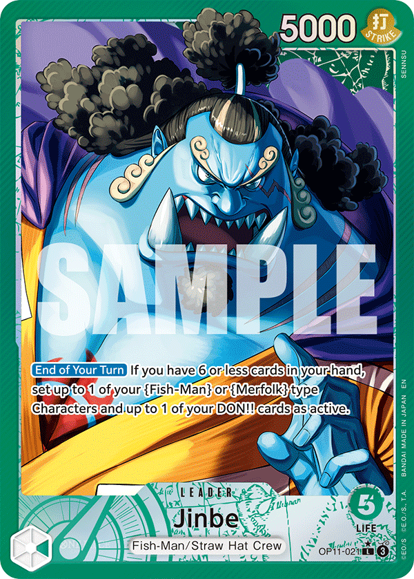 Jinbe OP11-021, the L printing from OP-11 of the One Piece Card Game