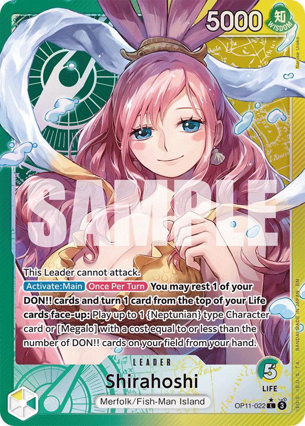 Shirahoshi OP11-022, the L printing from OP-11 of the One Piece Card Game
