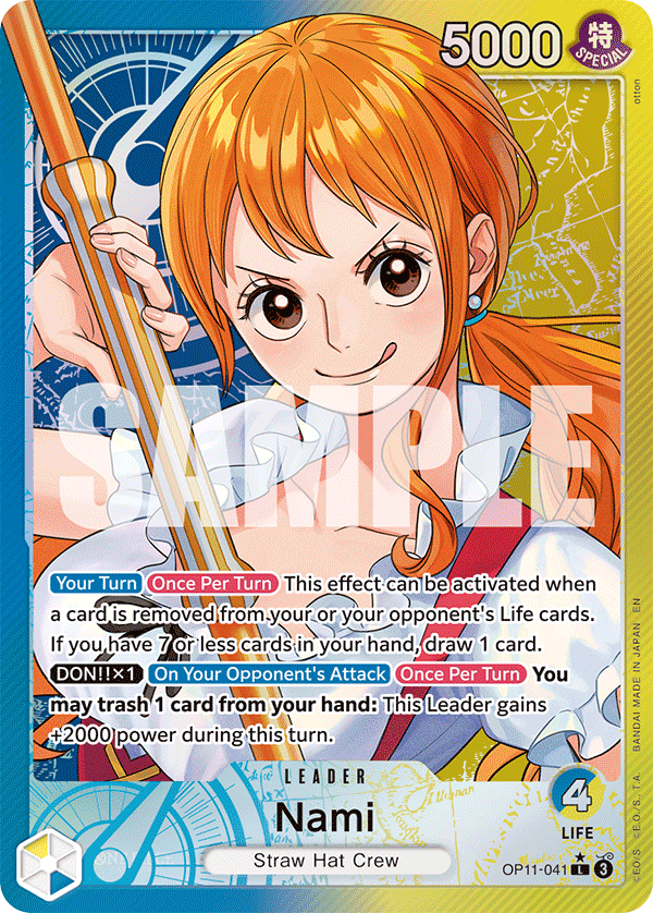 Nami OP11-041, the L printing from OP-11 of the One Piece Card Game