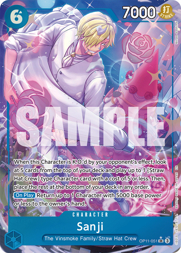 Sanji OP11-051, the SR printing from OP-11 of the One Piece Card Game