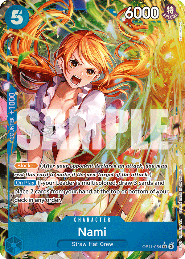 Nami OP11-054, the SR printing from OP-11 of the One Piece Card Game