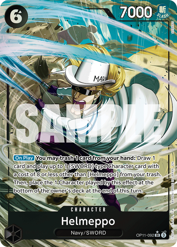 Helmeppo OP11-092, the SR printing from OP-11 of the One Piece Card Game