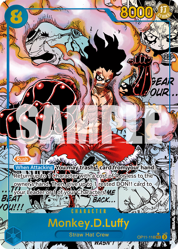 Monkey D. Luffy OP11-118, the Manga printing from OP-11 of the One Piece Card Game