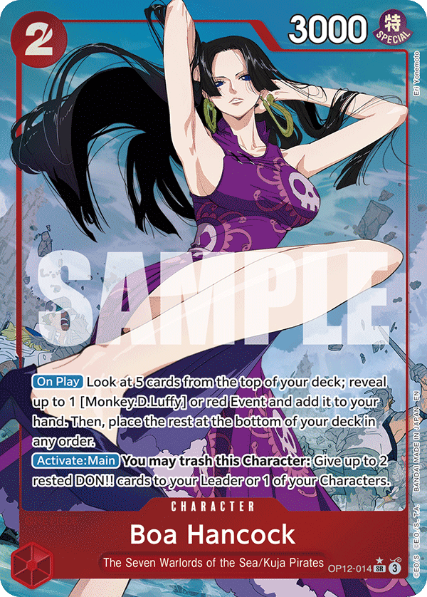 Boa Hancock OP12-014, the SR printing from OP-12 of the One Piece Card Game