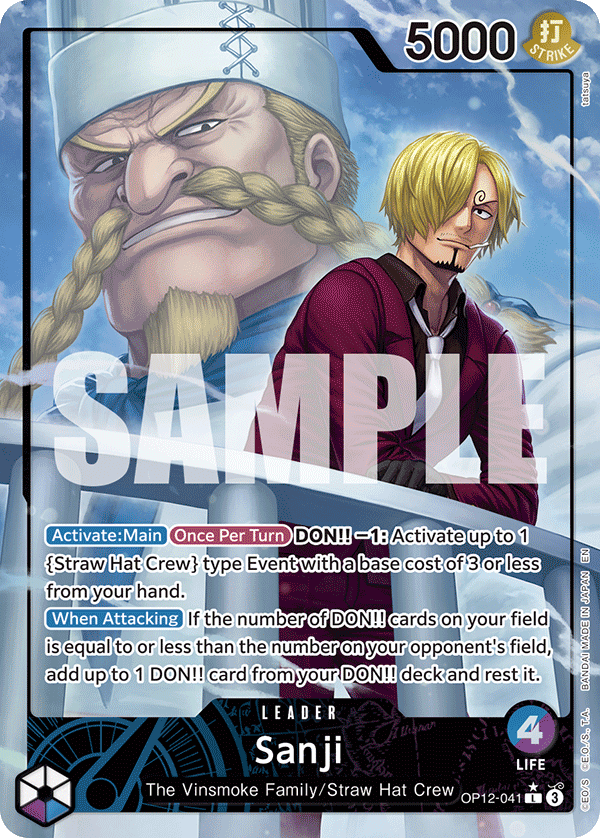 Sanji OP12-041, the L printing from OP-12 of the One Piece Card Game