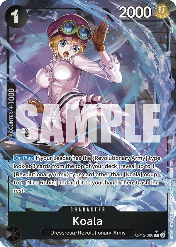 Koala OP12-086, the R printing from OP-12 of the One Piece Card Game