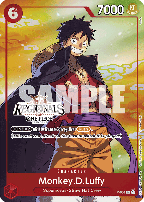 Monkey D. Luffy P-001, the P printing from P of the One Piece Card Game