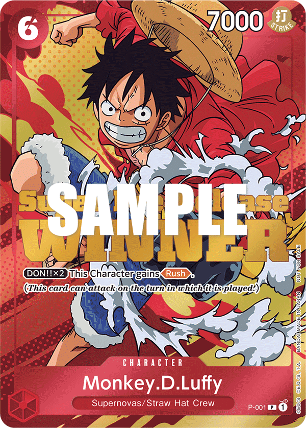 Monkey D. Luffy P-001, the P printing from P of the One Piece Card Game