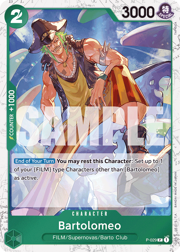 Bartolomeo P-029, the P printing from P of the One Piece Card Game