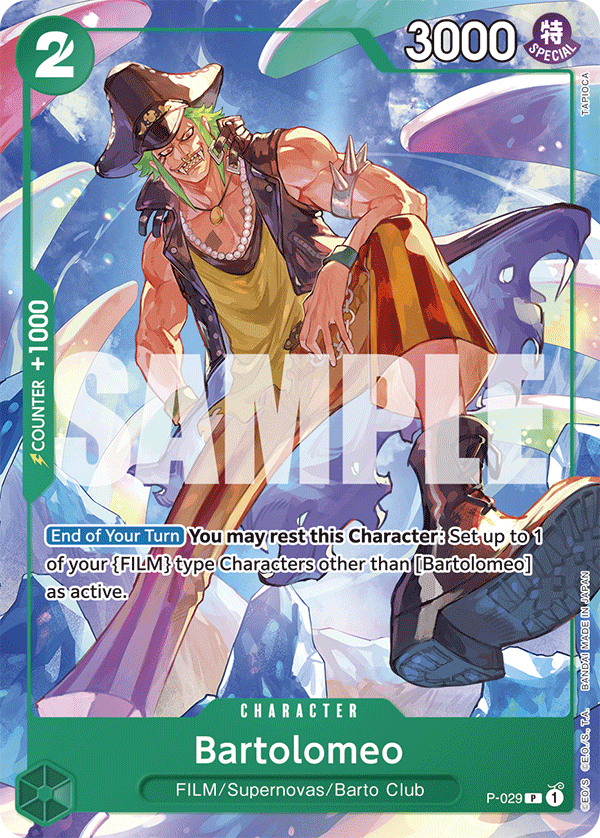 Bartolomeo P-029, the P printing from P of the One Piece Card Game