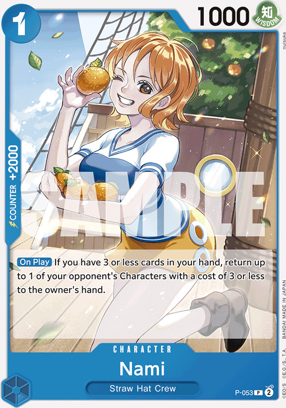 Nami P-053, the P printing from P of the One Piece Card Game