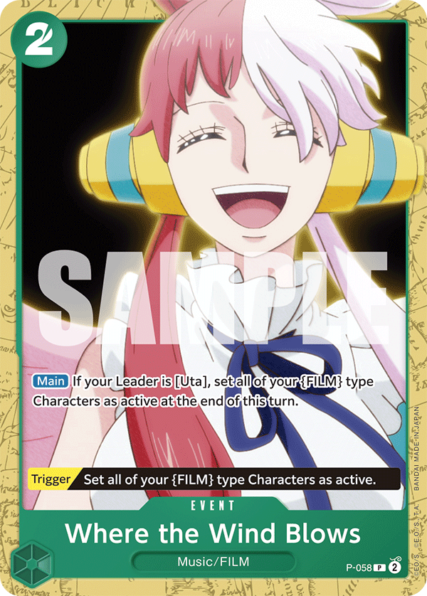 Where the Wind Blows P-058, the P printing from P of the One Piece Card Game