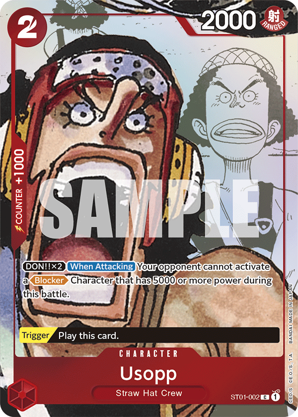Usopp ST01-002, the C printing from ST-01 of the One Piece Card Game