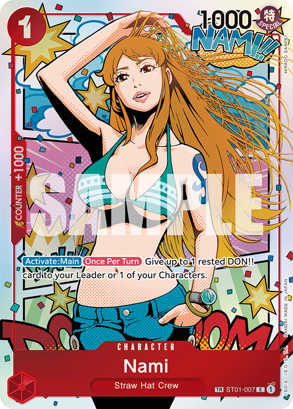 Nami ST01-007, the TR printing from ST-01 of the One Piece Card Game