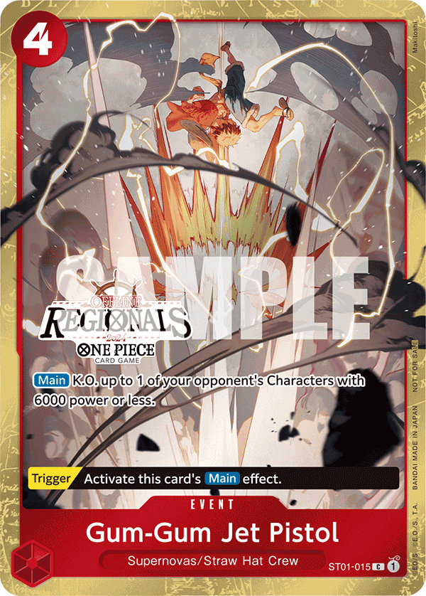 Gum-Gum Jet Pistol ST01-015, the C printing from ST-01 of the One Piece Card Game