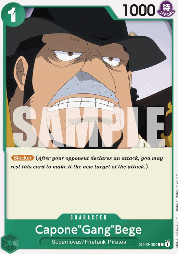 Capone"Gang"Bege ST02-004, the C printing from ST-02 of the One Piece Card Game