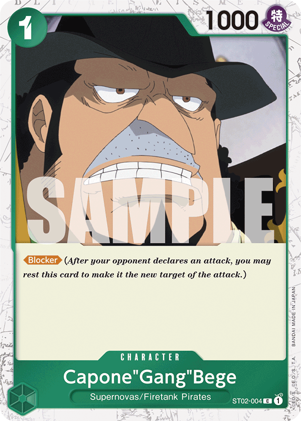 Capone"Gang"Bege ST02-004, the C printing from ST-02 of the One Piece Card Game