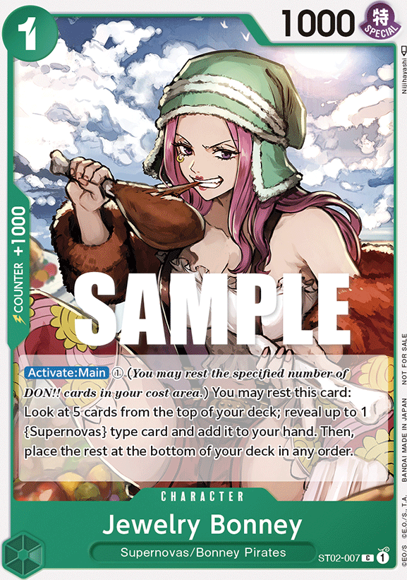 Jewelry Bonney ST02-007, the C printing from ST-02 of the One Piece Card Game
