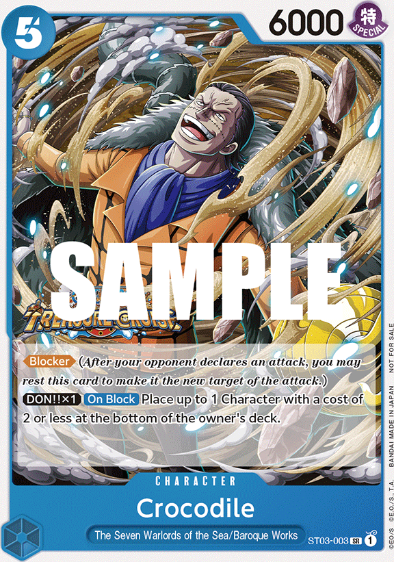 Crocodile ST03-003, the SR printing from ST-03 of the One Piece Card Game