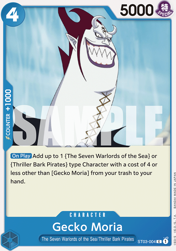 Gecko Moria ST03-004, the C printing from ST-03 of the One Piece Card Game