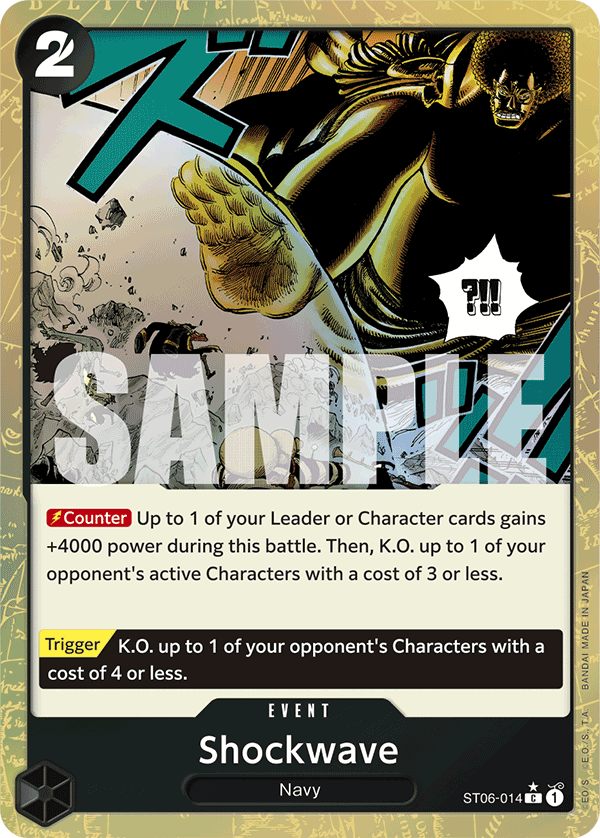 Shockwave ST06-014, the C printing from ST-06 of the One Piece Card Game