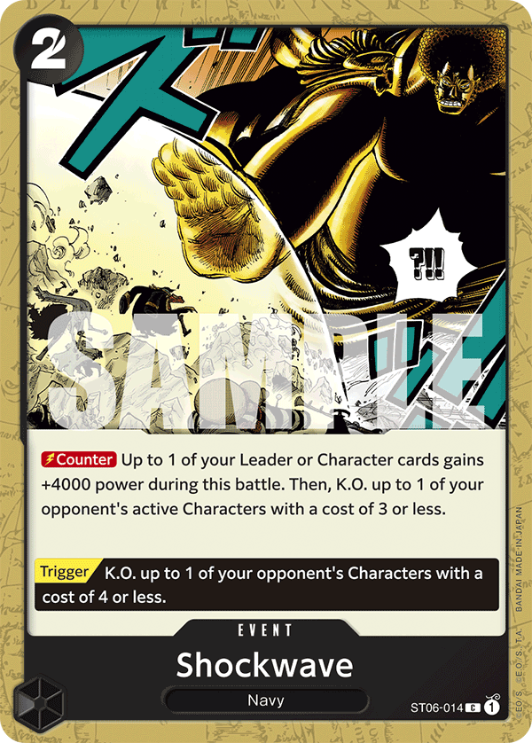 Shockwave ST06-014, the C printing from ST-06 of the One Piece Card Game