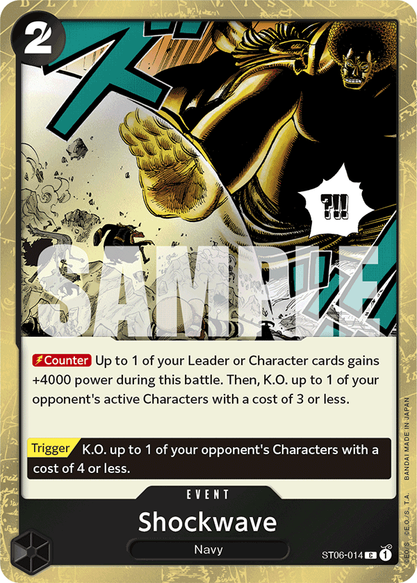 Shockwave ST06-014, the C printing from ST-06 of the One Piece Card Game