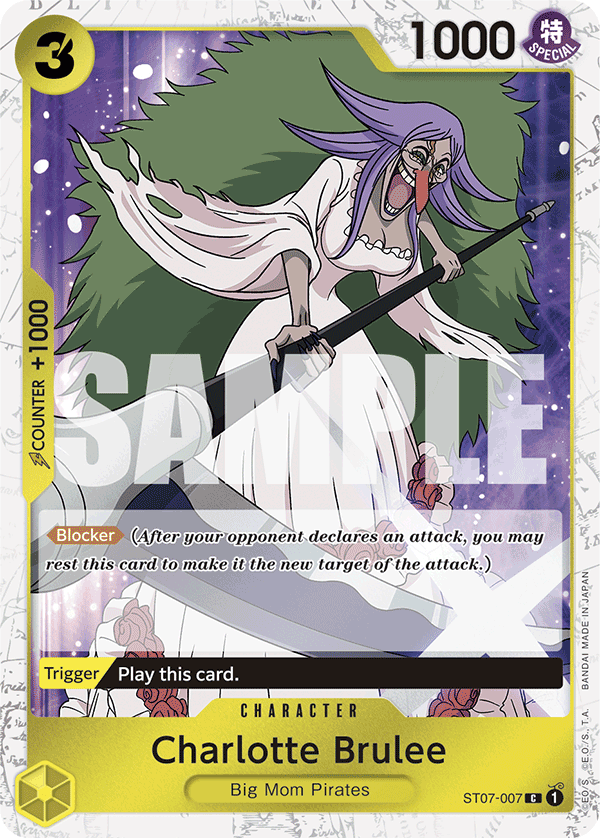 Charlotte Brulee ST07-007, the C printing from ST-07 of the One Piece Card Game