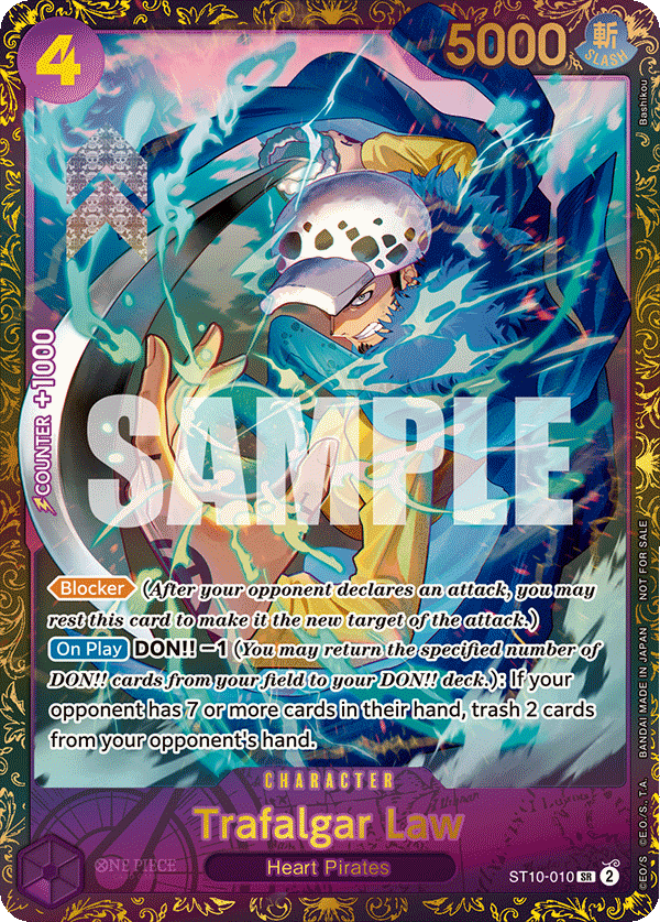 Trafalgar Law ST10-010, the SR printing from ST-10 of the One Piece Card Game