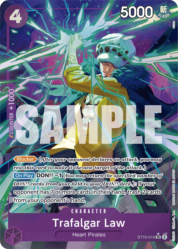 Trafalgar Law ST10-010, the SR printing from ST-10 of the One Piece Card Game