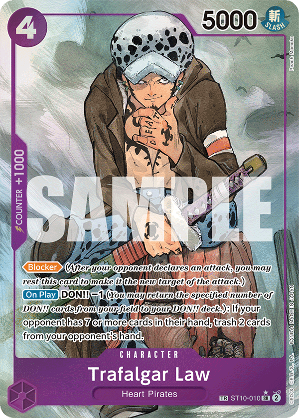 Trafalgar Law ST10-010, the TR printing from ST-10 of the One Piece Card Game