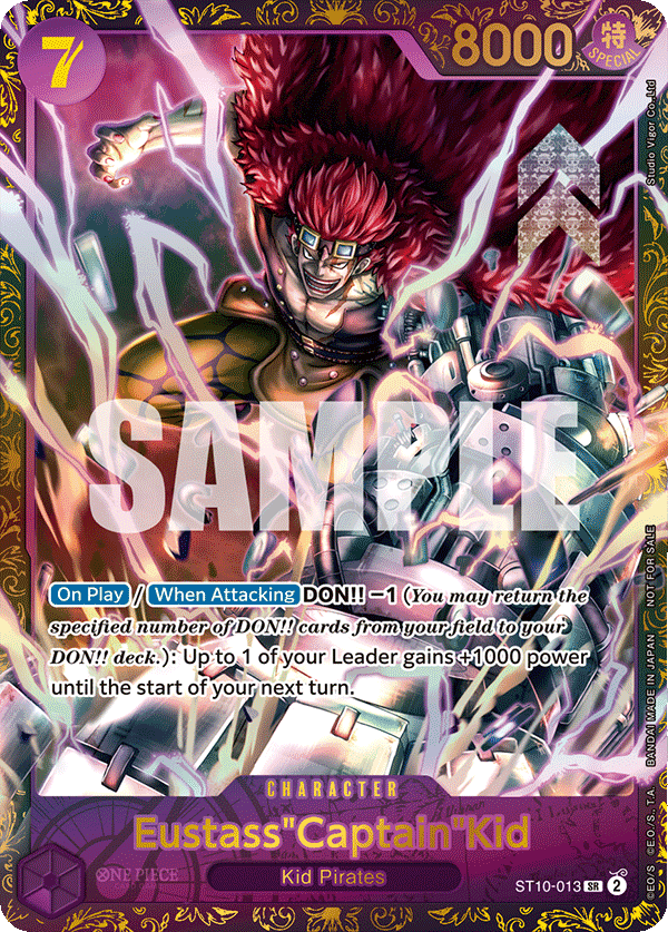 Eustass"Captain"Kid ST10-013, the SR printing from ST-10 of the One Piece Card Game