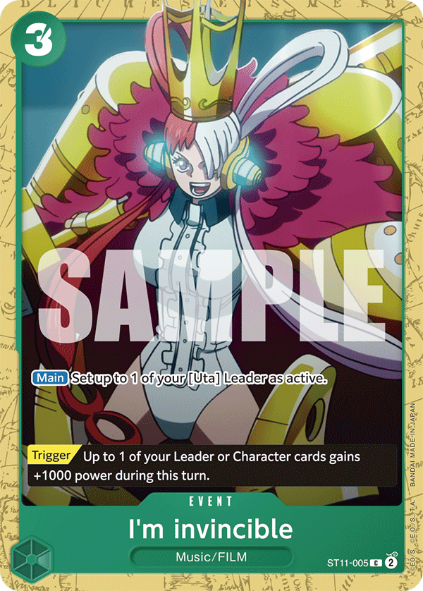 I'm invincible ST11-005, the C printing from ST-11 of the One Piece Card Game