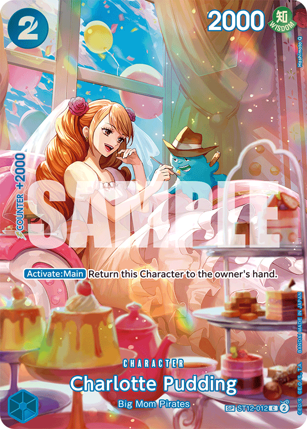 Charlotte Pudding ST12-012, the SP printing from ST-12 of the One Piece Card Game
