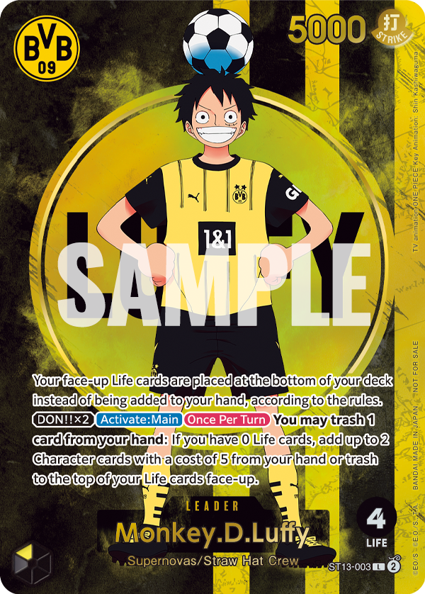 Monkey D. Luffy ST13-003, the P printing from ST-13 of the One Piece Card Game