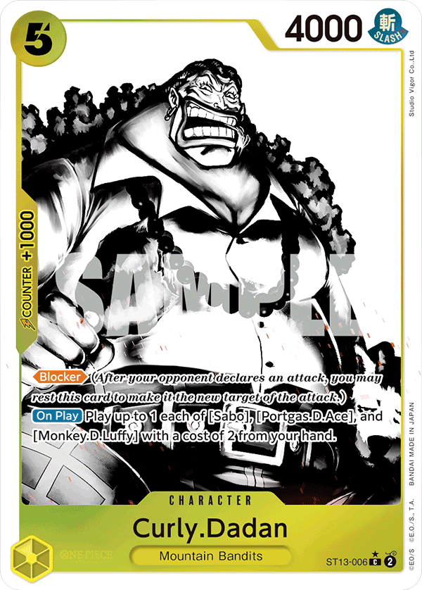 Curly.Dadan ST13-006, the C printing from ST-13 of the One Piece Card Game