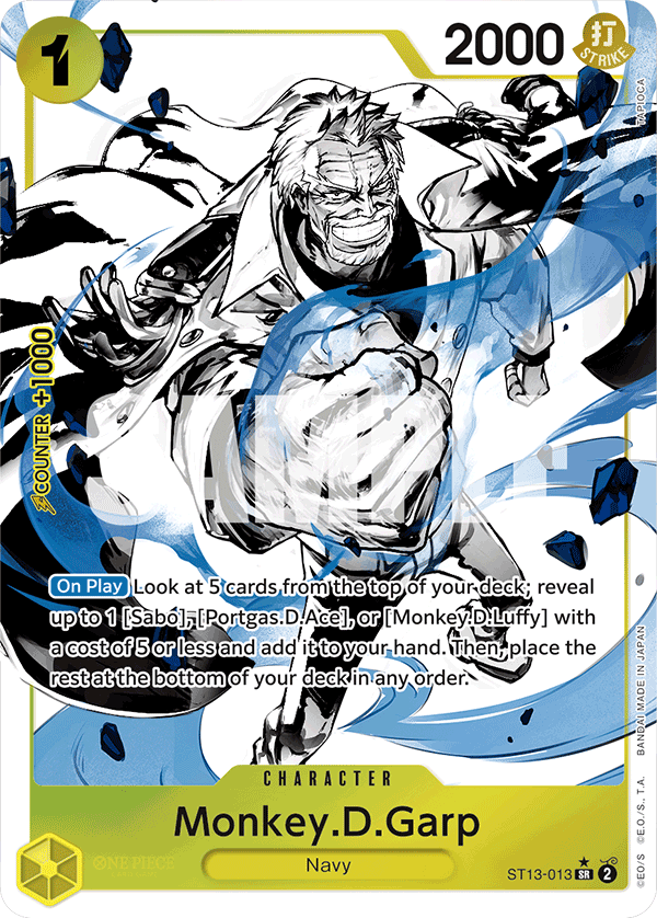 Monkey.D.Garp ST13-013, the SR printing from ST-13 of the One Piece Card Game