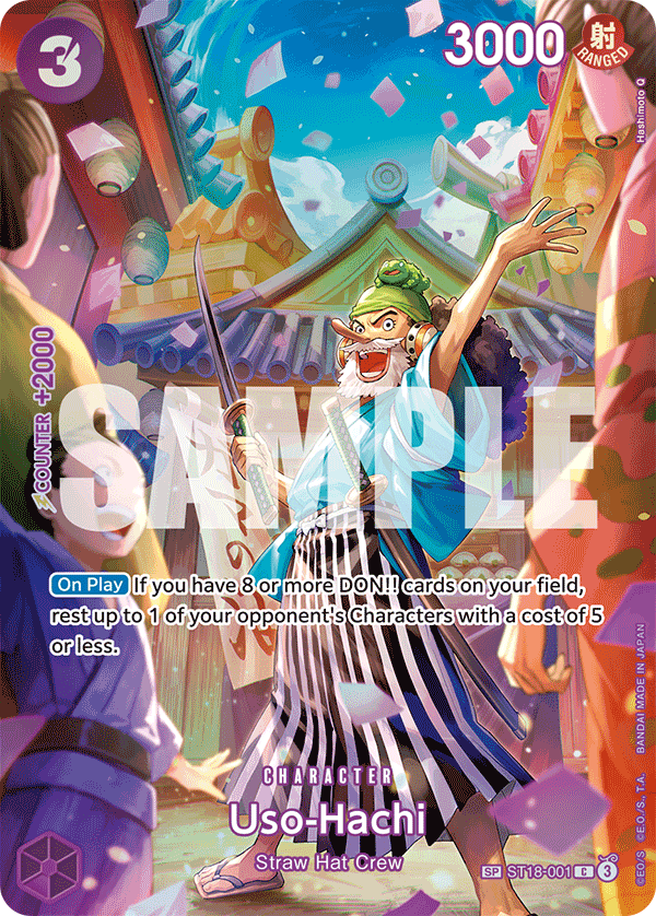 Uso-Hachi ST18-001, the SP printing from ST-18 of the One Piece Card Game