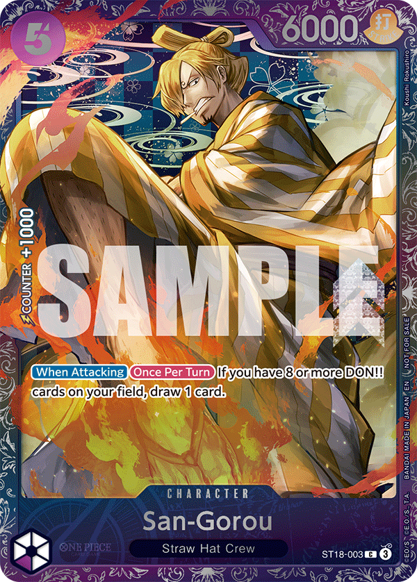 San-Gorou ST18-003, the C printing from ST-18 of the One Piece Card Game