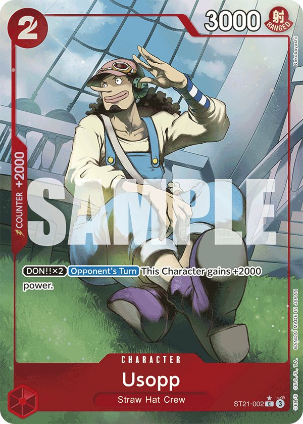 Usopp ST21-002, the C printing from ST-21 of the One Piece Card Game