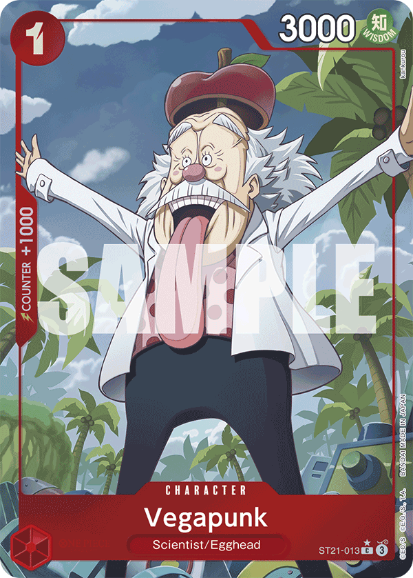 Vegapunk ST21-013, the C printing from ST-21 of the One Piece Card Game